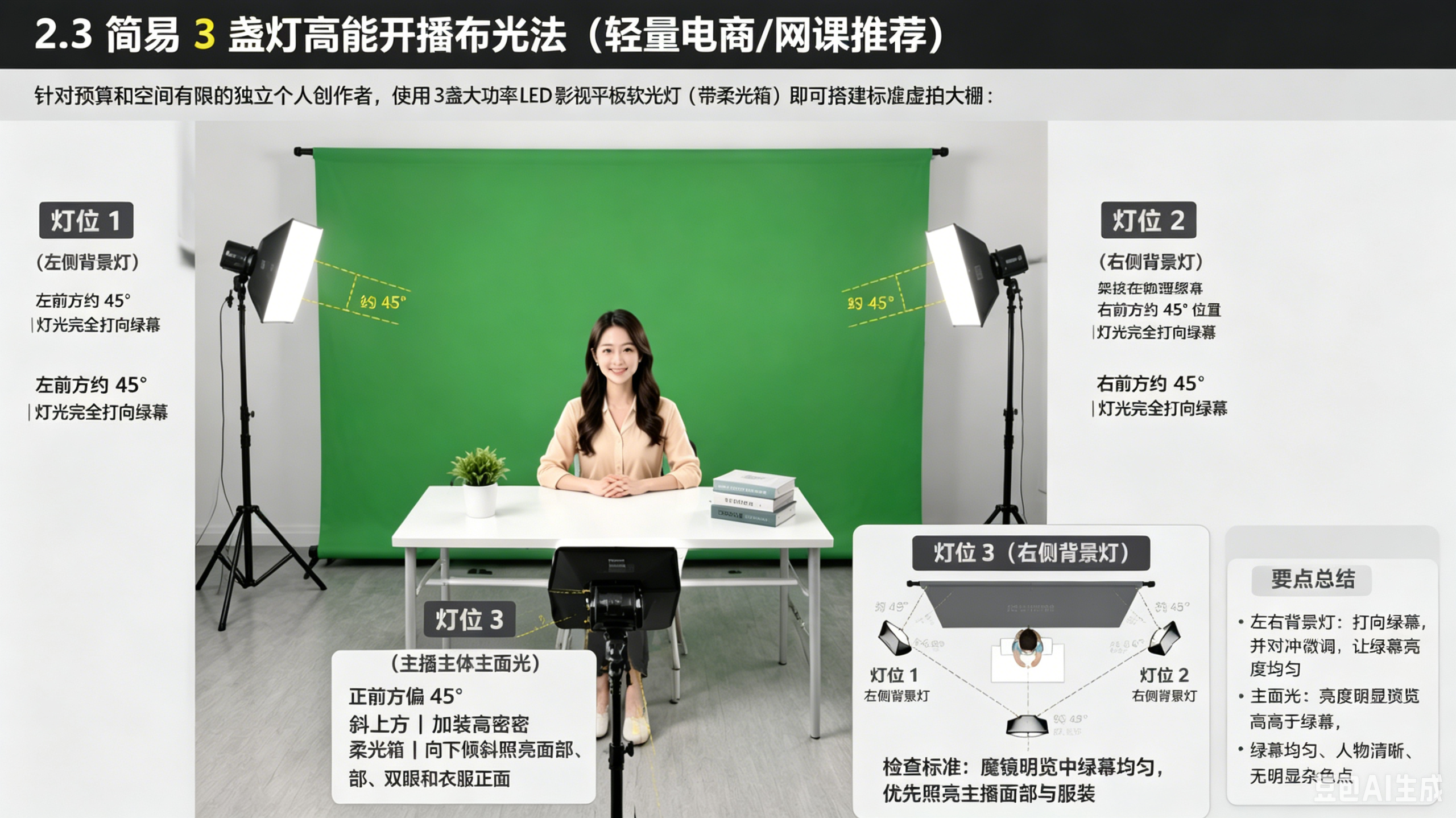 三灯布光演示图